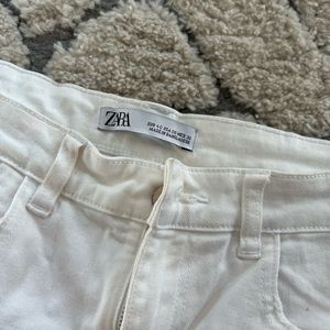 Zara white denim pants